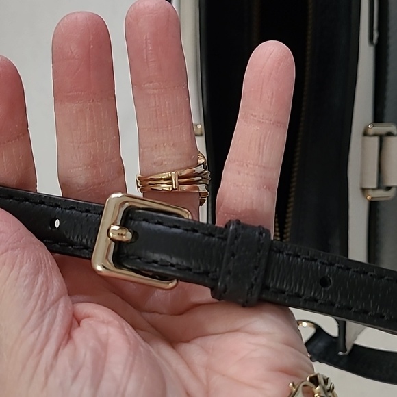 Kate Spade black & cream handbag with optional shoulder strap - Picture 11 of 16